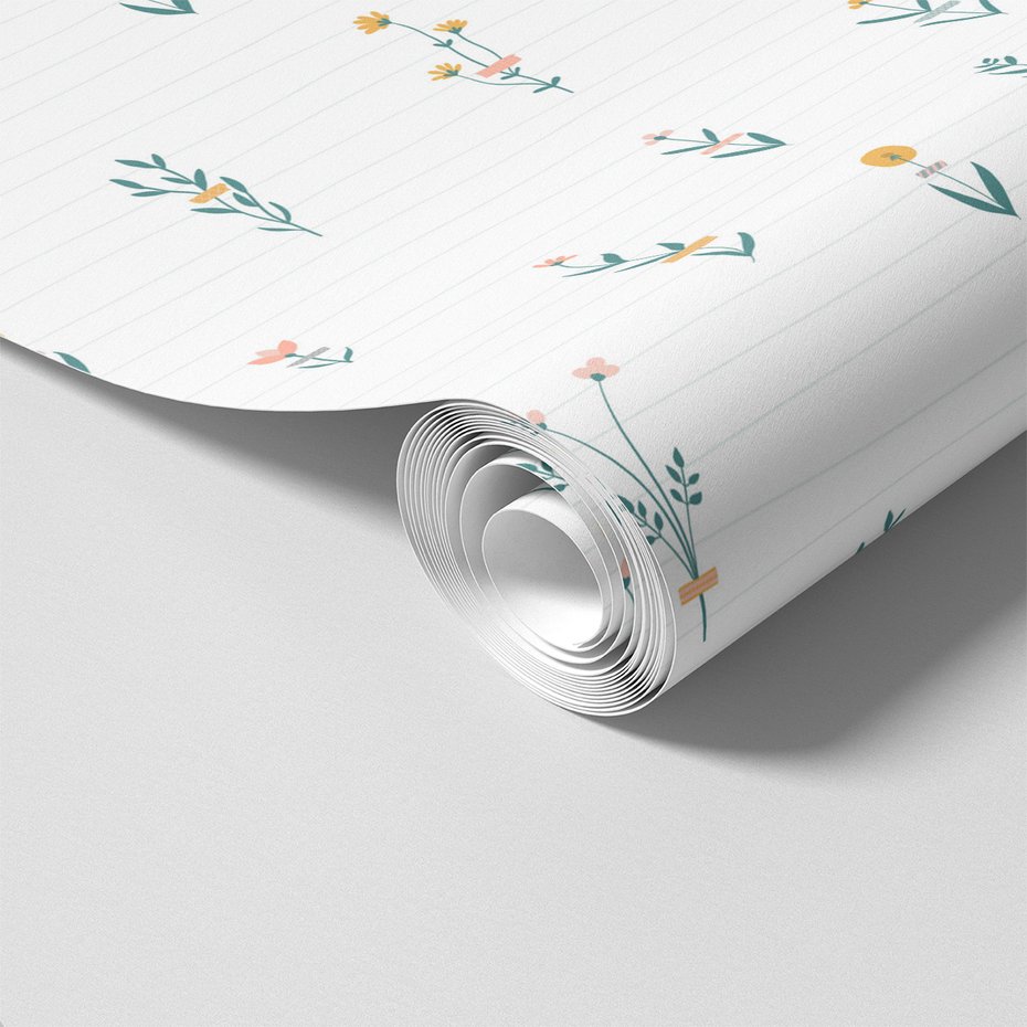 Tapeta - kwiaty, liście, minimalizm