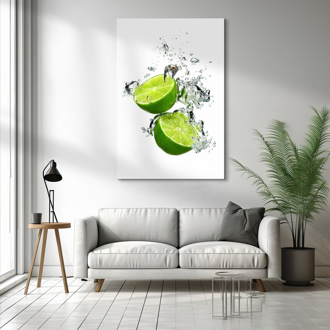Obraz na płótnie - limonka, woda, świeżość