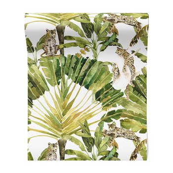 Tapeta - liście, leopard, dżungla