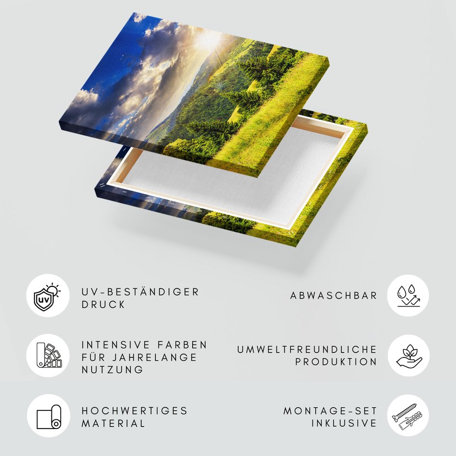 Obraz na płótnie - góry, las, niebo