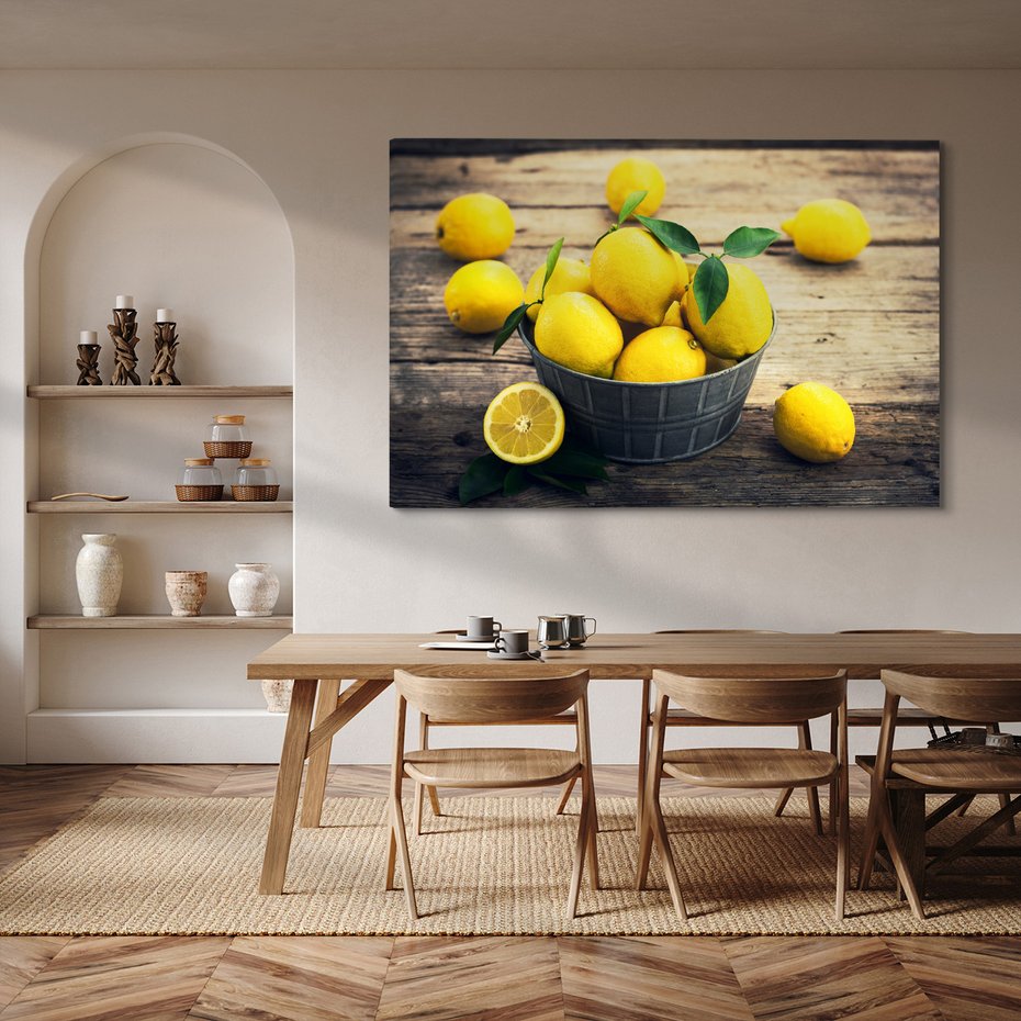 Obraz na płótnie - cytryny, owoce, żółty