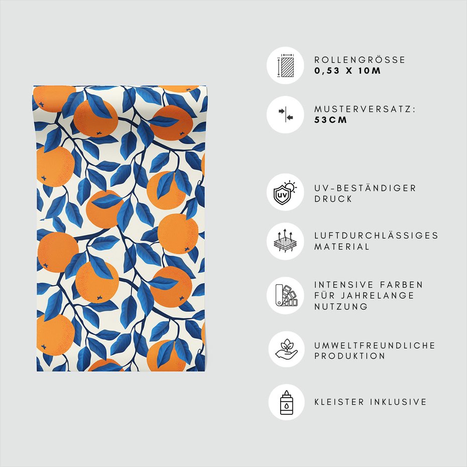 Tapeta - owoce, liście, gałęzie