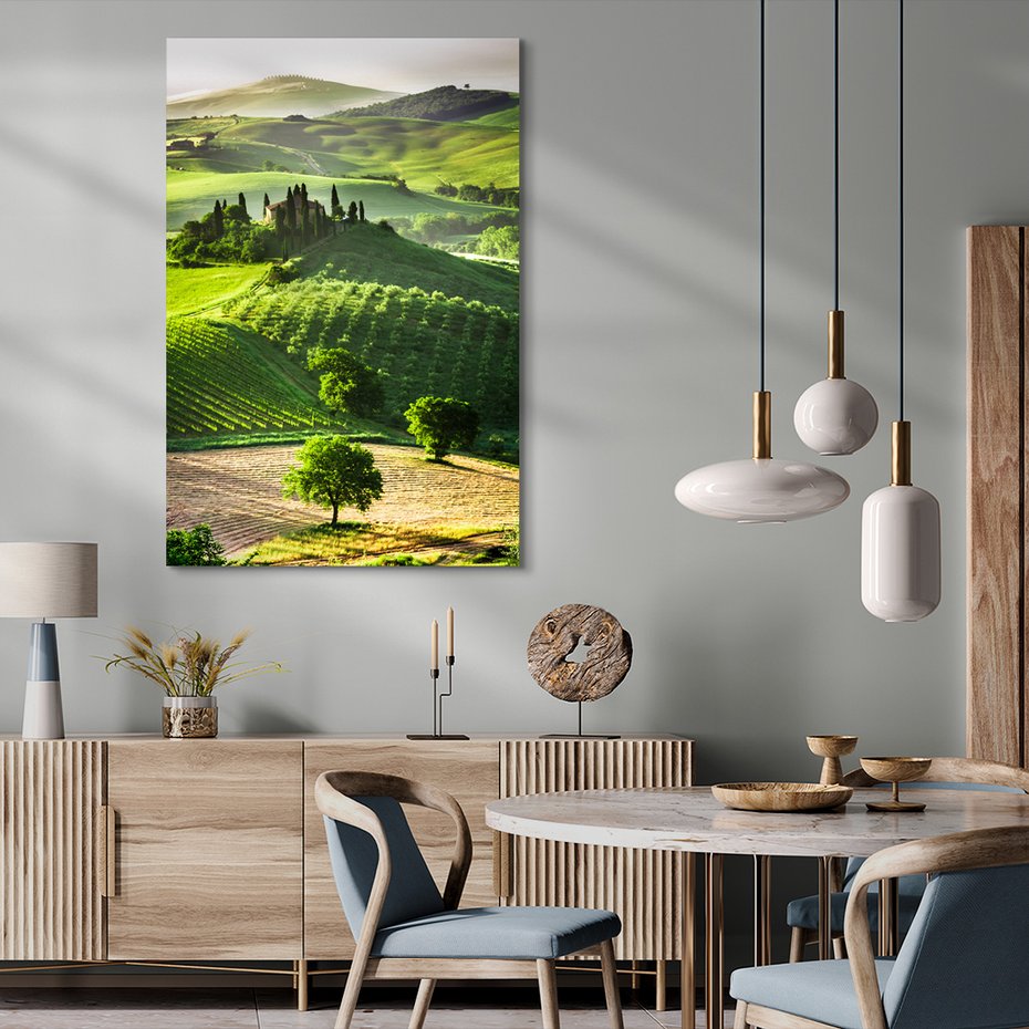 Obraz na płótnie - Toscana, wzgórza, krajobraz