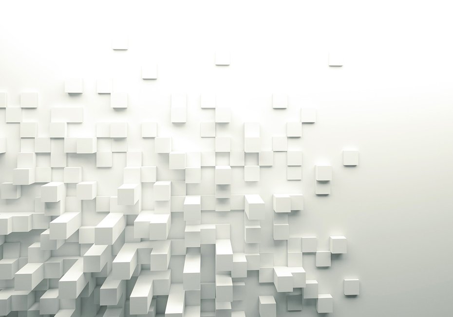 Fototapeta - abstrakcja, sześciany, biały