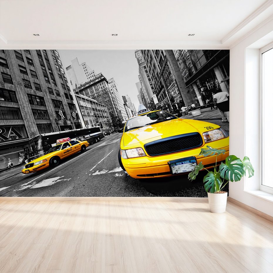 Fototapeta - taksówka, miasto, ulica