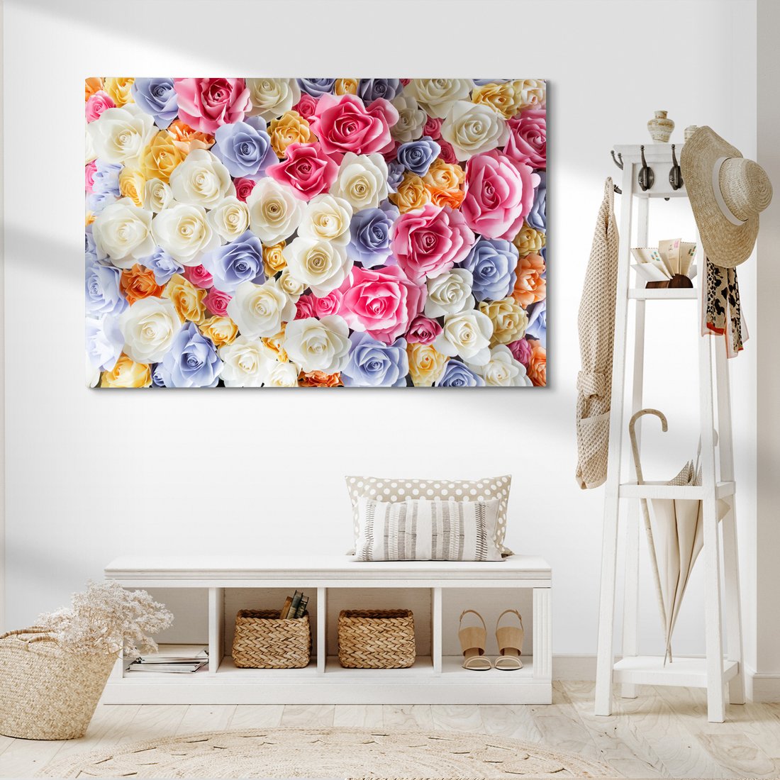 Obraz na płótnie - kwiaty, róże, pastelowe