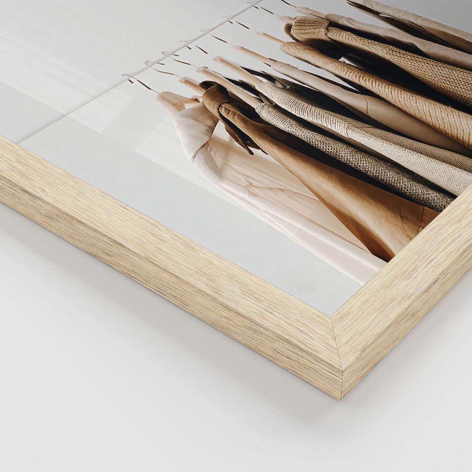 Zestaw obrazy w ramie, plakaty - ubrania, kobieta, styl - rama drewno