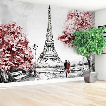 Fototapeta - Paryż, Wieża Eiffla, drzewa