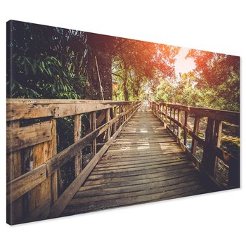 Obraz na płótnie - most drewniany, natura, zieleń