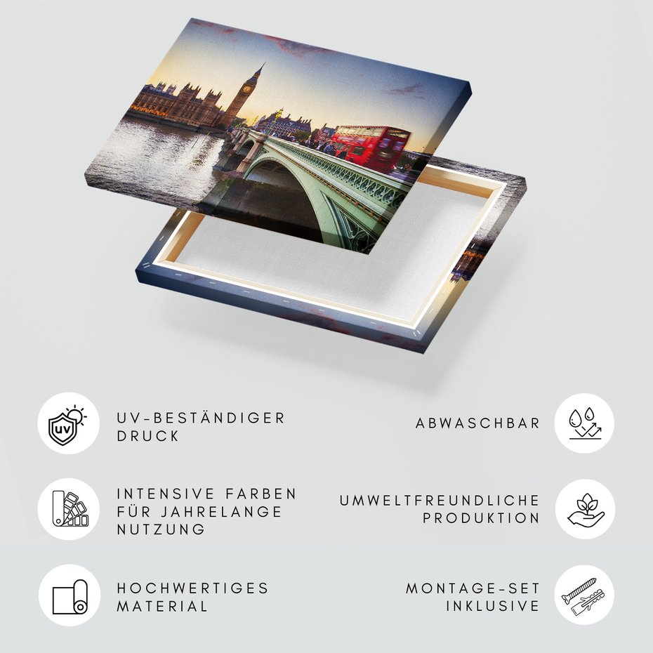 Obraz na płótnie - Londyn, Big Ben, autobus