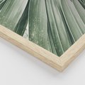 Zestaw obrazy w ramie, plakaty - liście, tropikalne, zielone - rama drewno