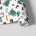 Tapeta - dziecięca, dinozaury, okulary, napisy