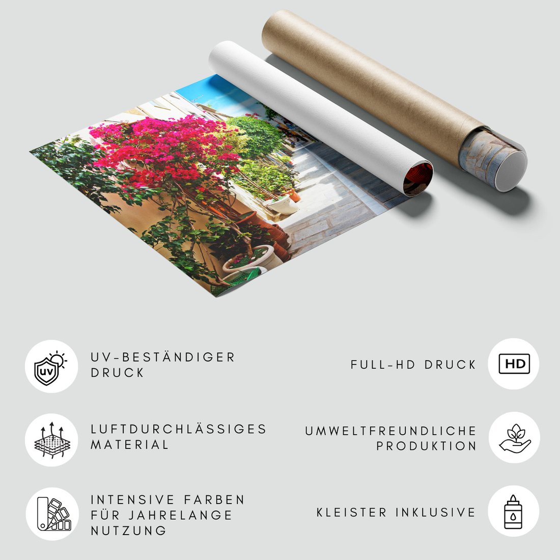 Fototapeta - ulica, kwiaty, miasto