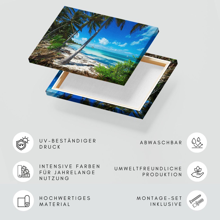 Obraz na płótnie - palmy, plaża, morze