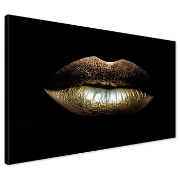 Obraz na płótnie - usta, złoto, blask