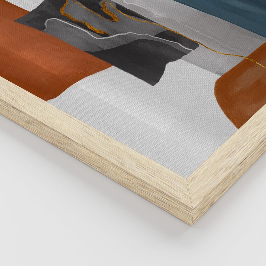 Zestaw obrazy w ramie, plakaty - abstrakcja, geometria, nowoczesność - rama drewno