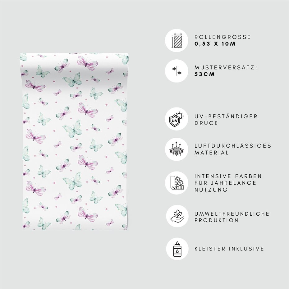 Tapeta - motyle, kropki, wzór