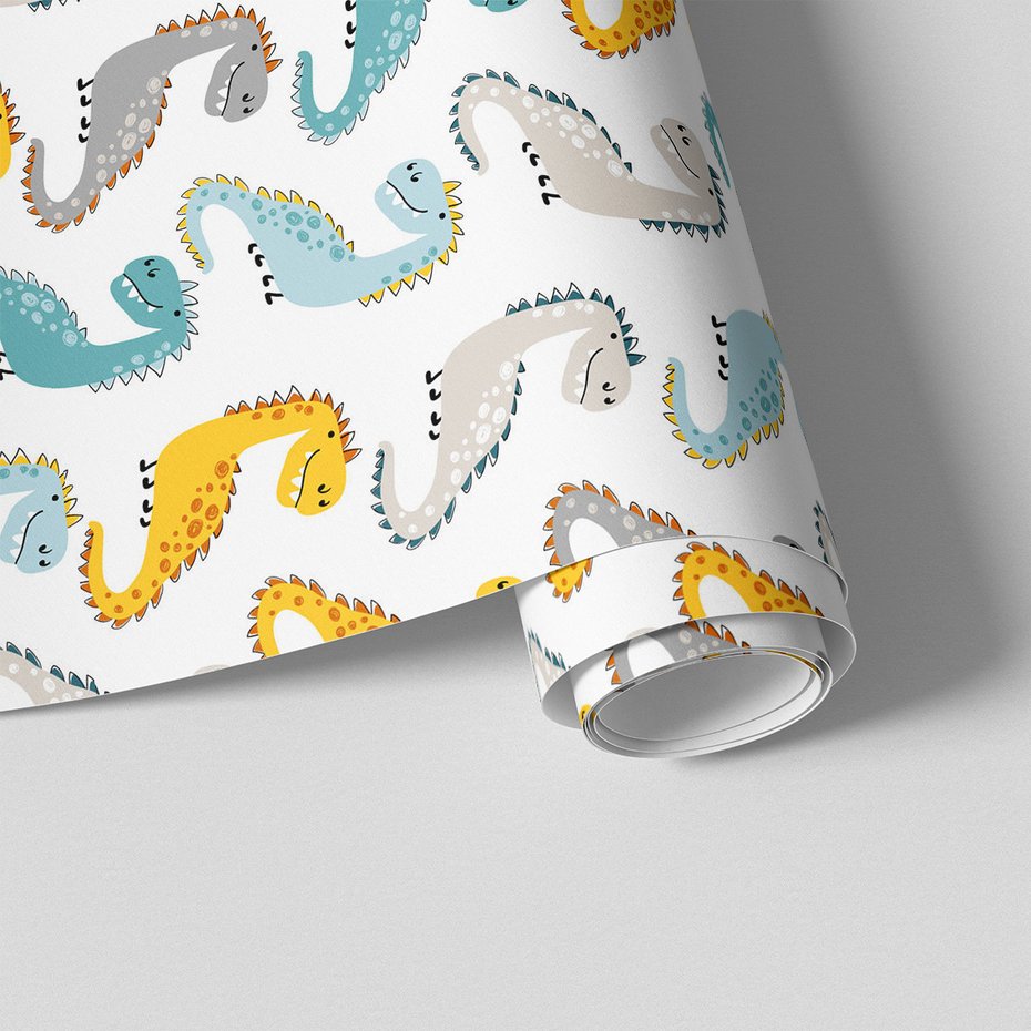 Tapeta - dziecięca, dinozaury, wzór, tło