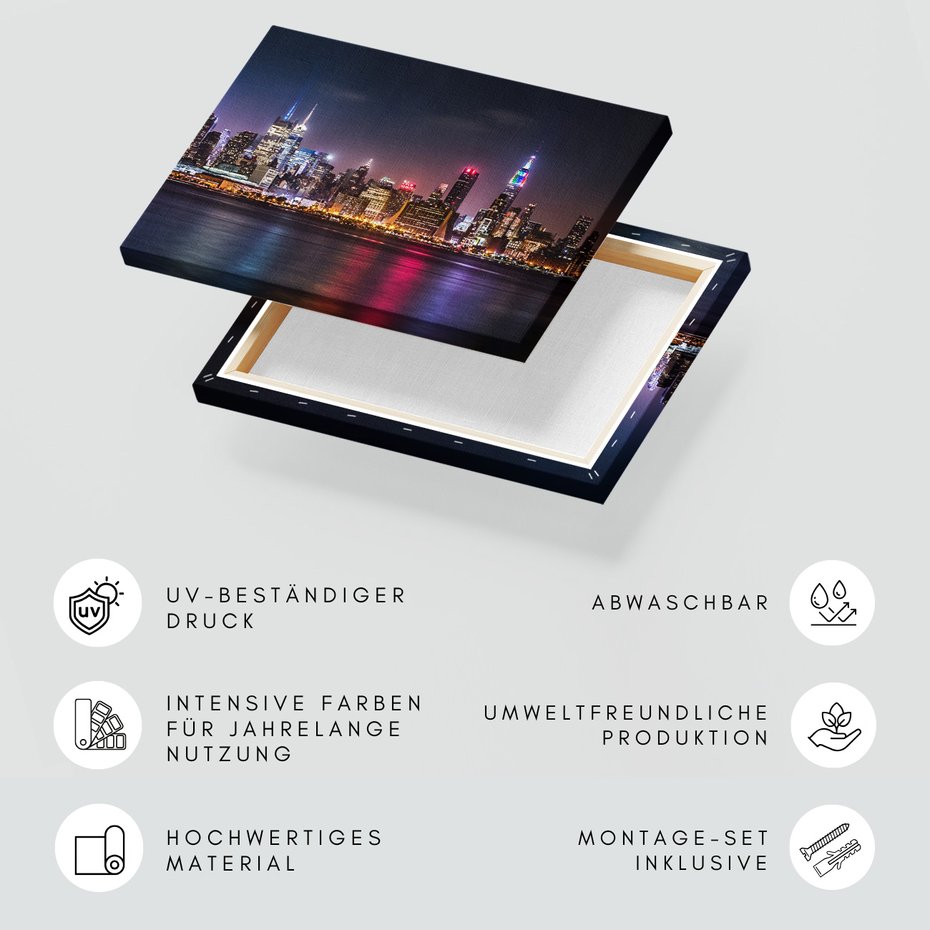 Obraz na płótnie - miasto, noc, budynki