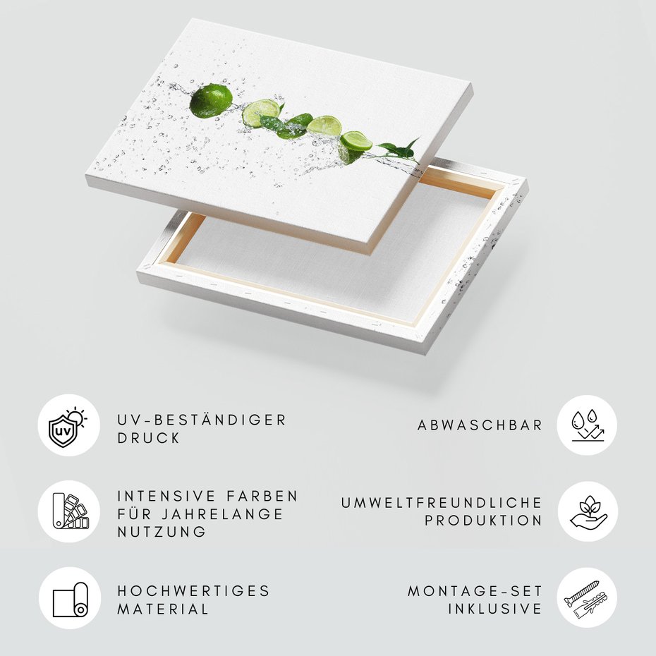 Obraz na płótnie - limonka, woda, świeżość