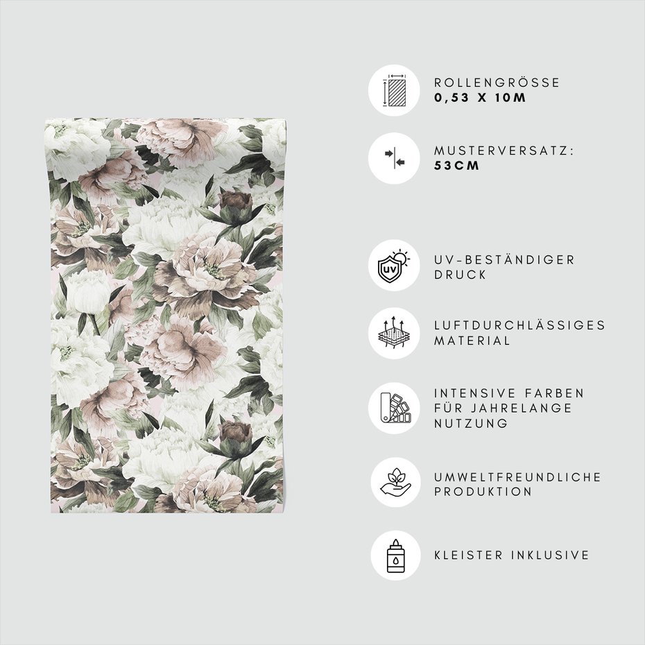 Tapeta - kwiaty, liście, płatki