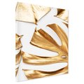Obraz na płótnie - złoto, liście, monstera