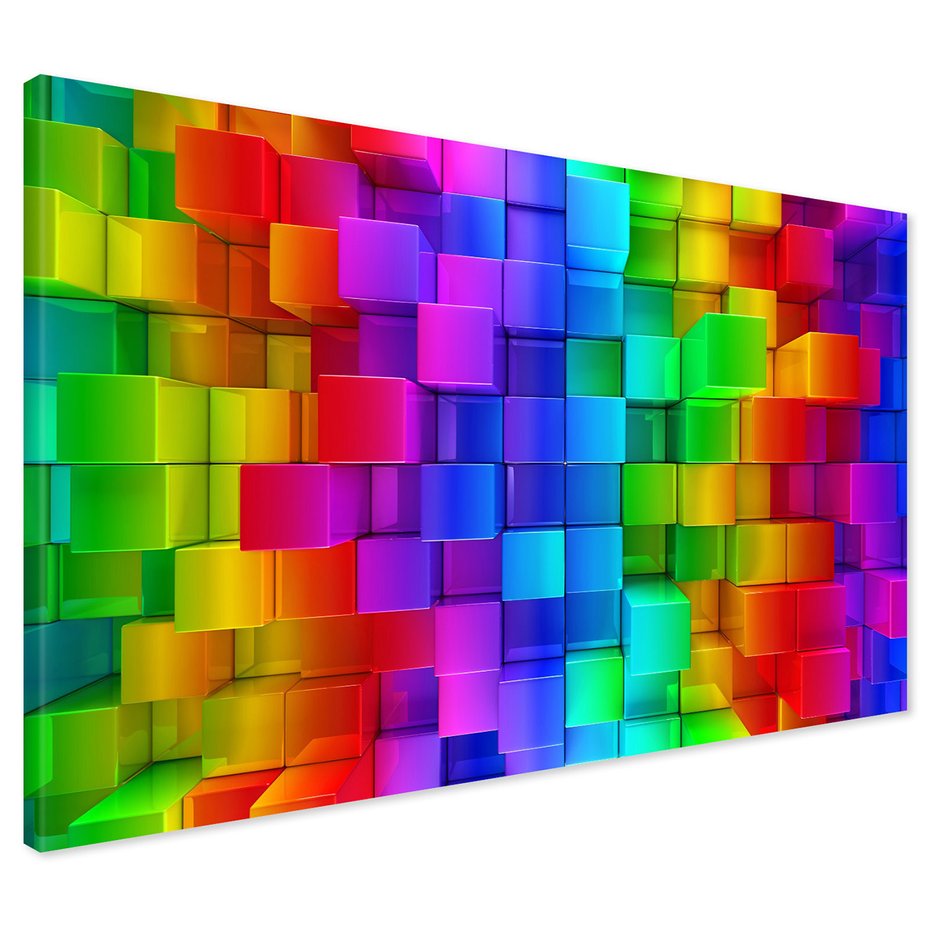 Obraz na płótnie - kostki, kolory, abstrakcja