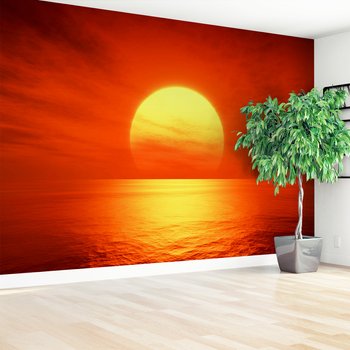 Fototapeta - zachód słońca, morze, niebo