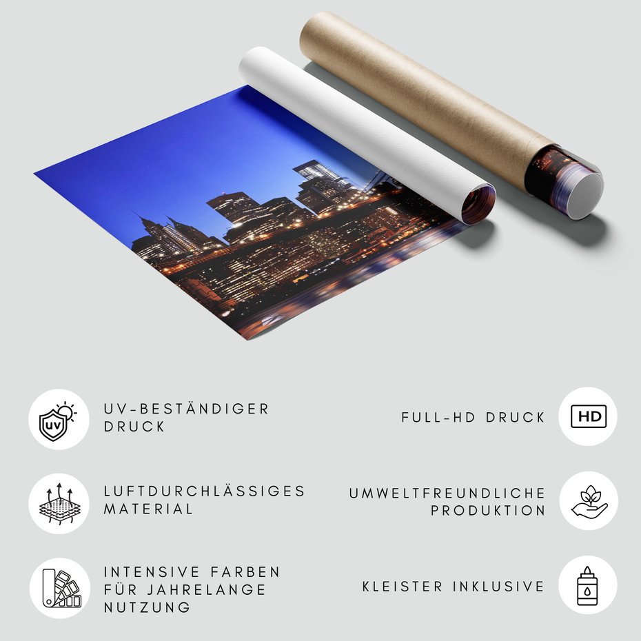 Fototapeta - miasto, most, noc