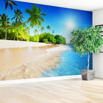 Fototapeta - plaża, morze, palmy