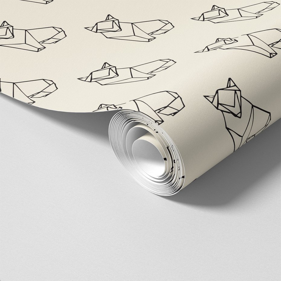 Tapeta - lis, geometria, zwierzę