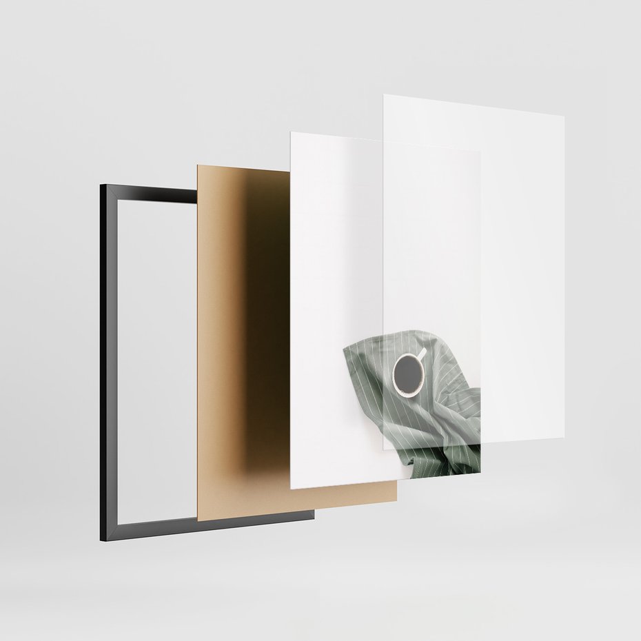 Zestaw obrazy w ramie, plakaty - kawa, kaktus, napisy - rama czarna