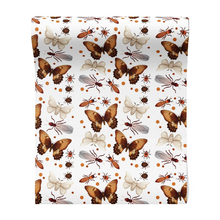 Tapeta - motyle, mrówki, kropki