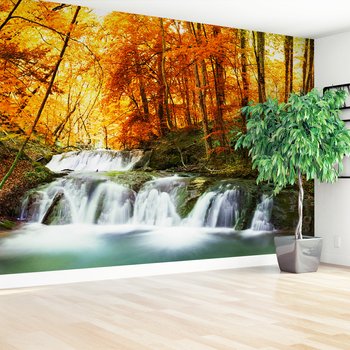 Fototapeta - wodospad, las, jesień