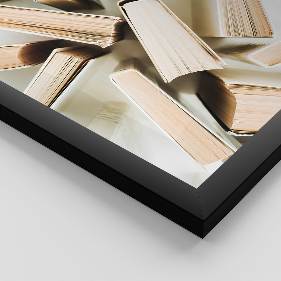 Zestaw obrazy w ramie, plakaty - książki, edukacja, tekst - rama czarna