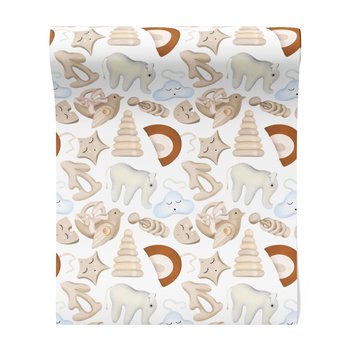 Tapeta - dziecięca, zabawki, zwierzęta,