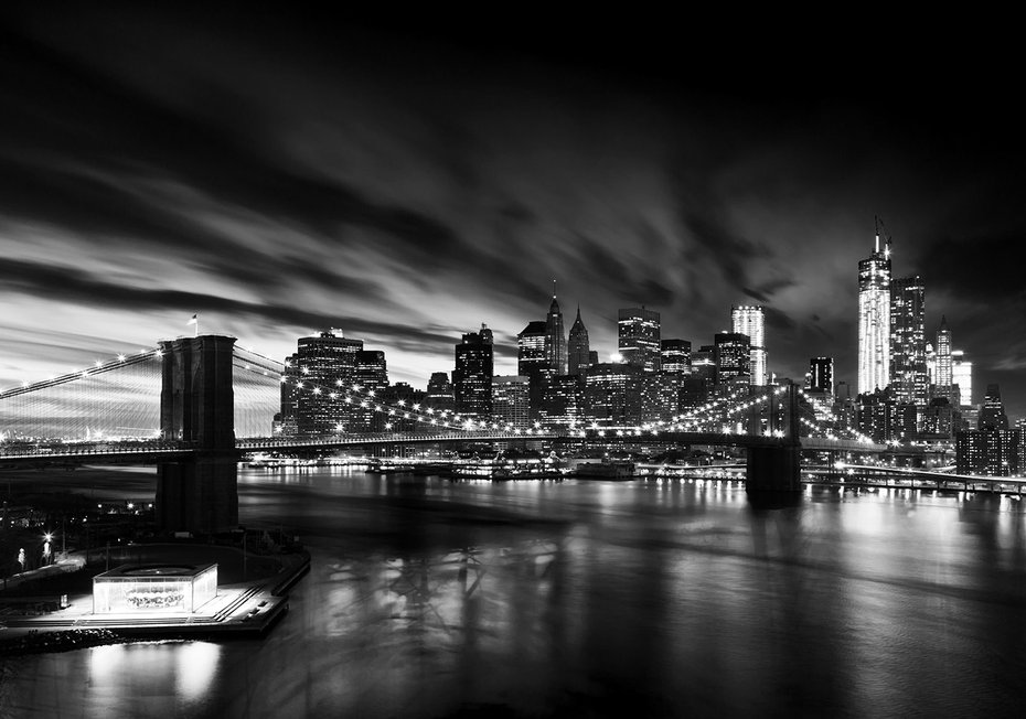 Fototapeta - miasto, most, noc