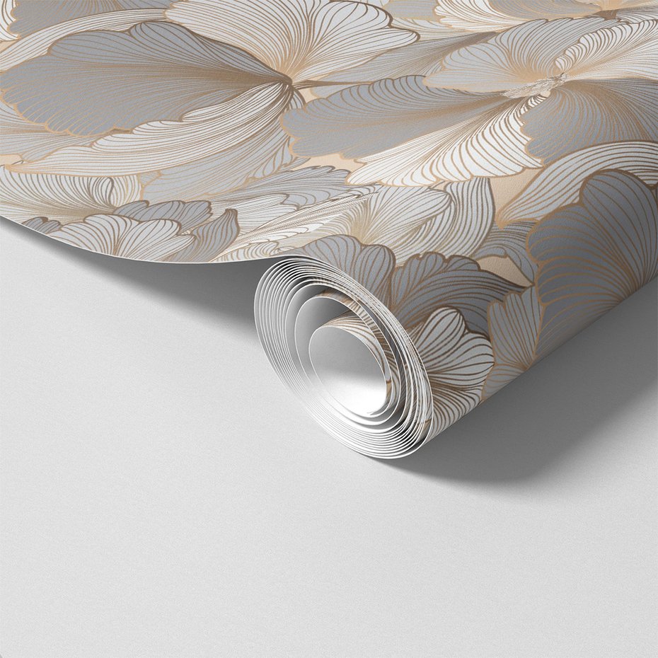 Tapeta - kwiaty, linie, elegancja