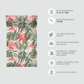 Tapeta - flamingo, liście, tropiki