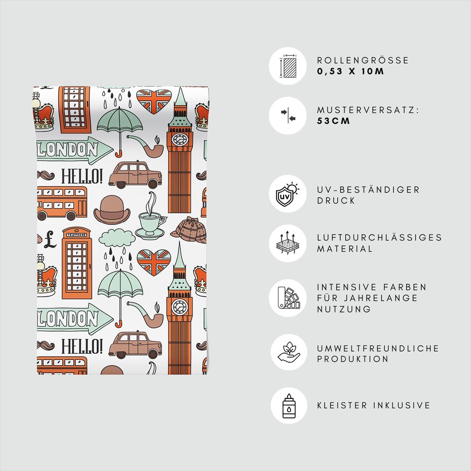 Tapeta - Londyn, taksówka, korona