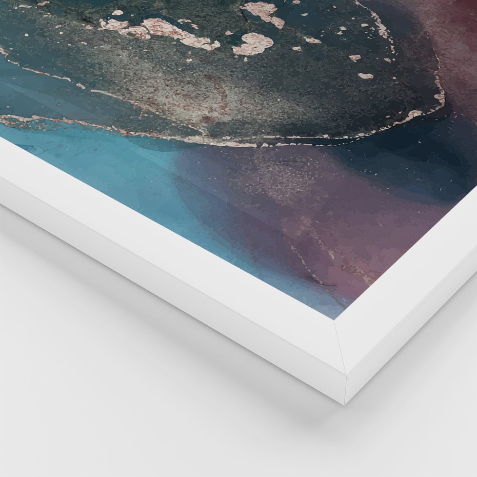 Zestaw obrazy w ramie, plakaty - abstrakcja,akwarele,marmur - rama biała