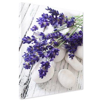 Obraz na płótnie - lawenda, kamienie, kwiaty