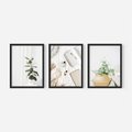 Zestaw obrazy w ramie, plakaty - rośliny, wnętrze, dekoracje - rama czarna