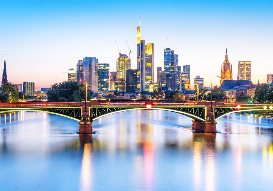 Fototapeta - Frankfurt, most, miasto