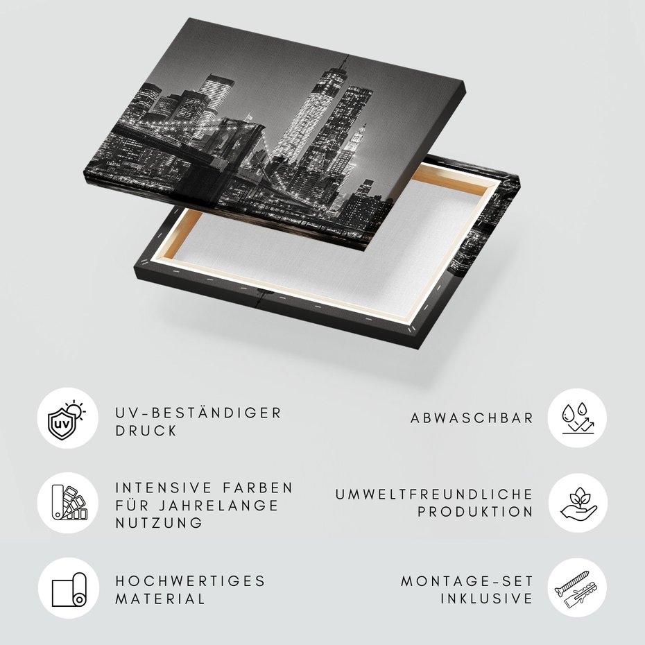 Obraz na płótnie - miasto, most, budynki