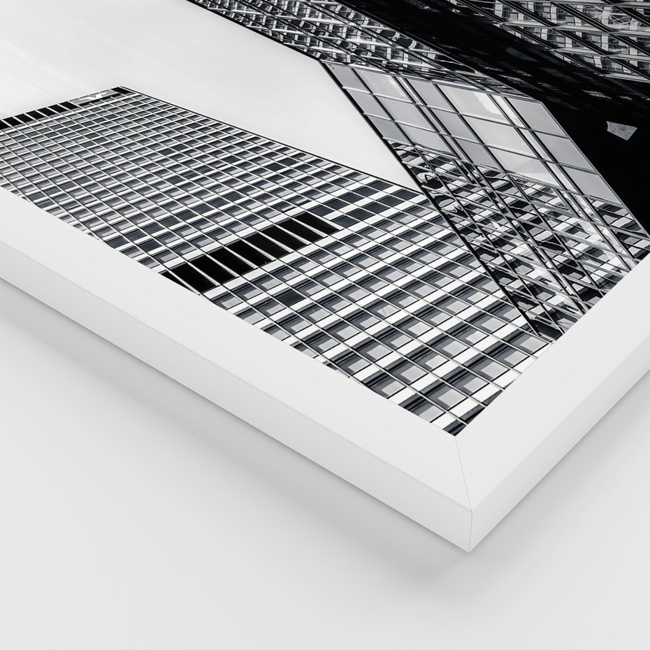 Zestaw obrazy w ramie, plakaty - architektura, budynki, miejski - rama biała