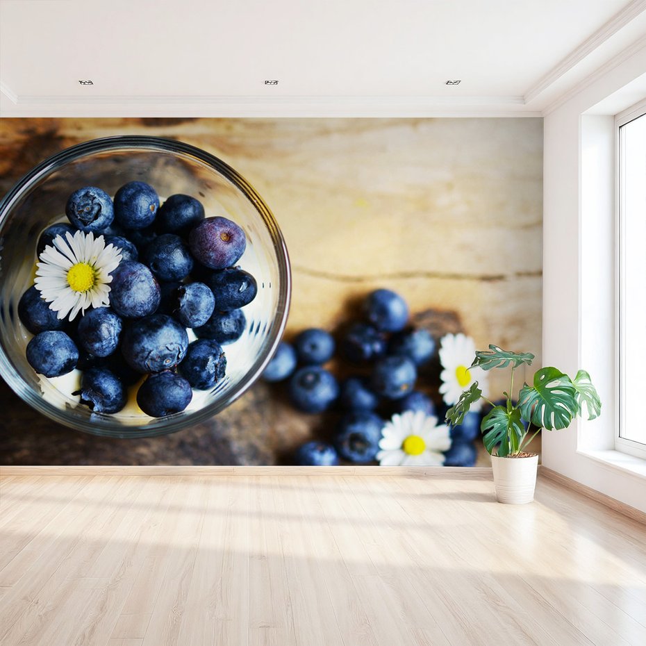 Fototapeta - jagody, kwiaty, jedzenie