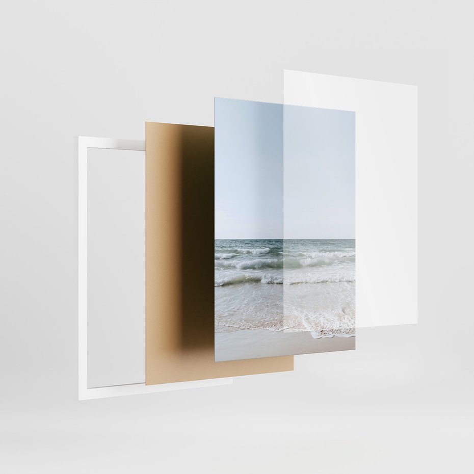 Zestaw obrazy w ramie, plakaty - plaża,palmy,morze - rama biała