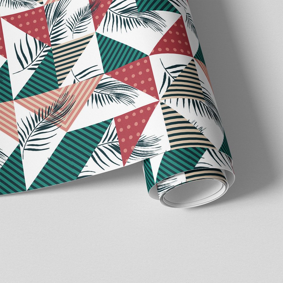 Tapeta - liście, trójkąty, geometria
