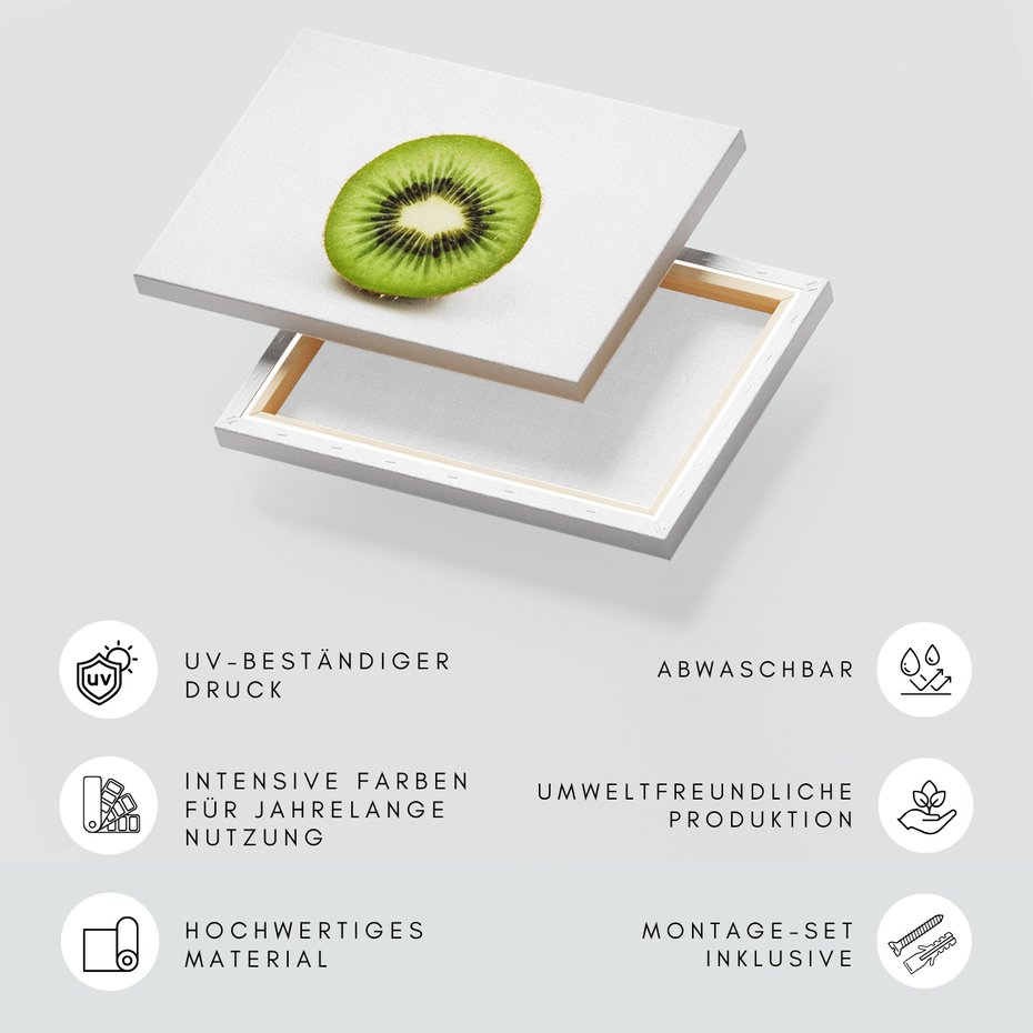 Obraz na płótnie - kiwi, owoc, przekrój